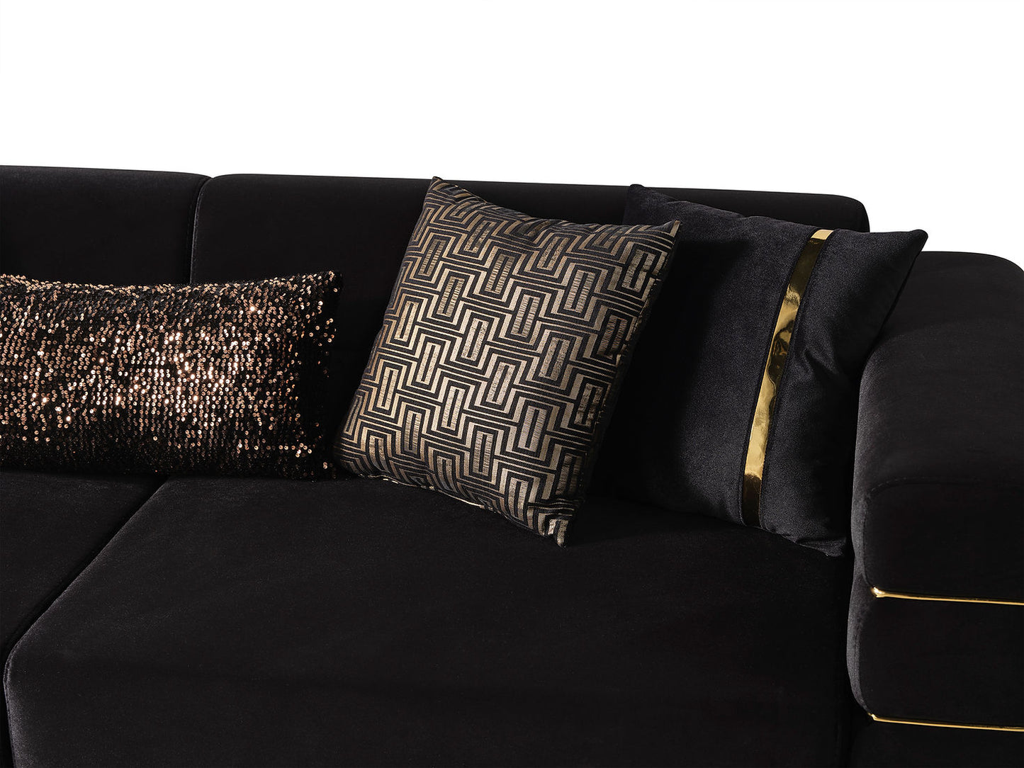 Luma Black Velvet Sofa and Loveseat