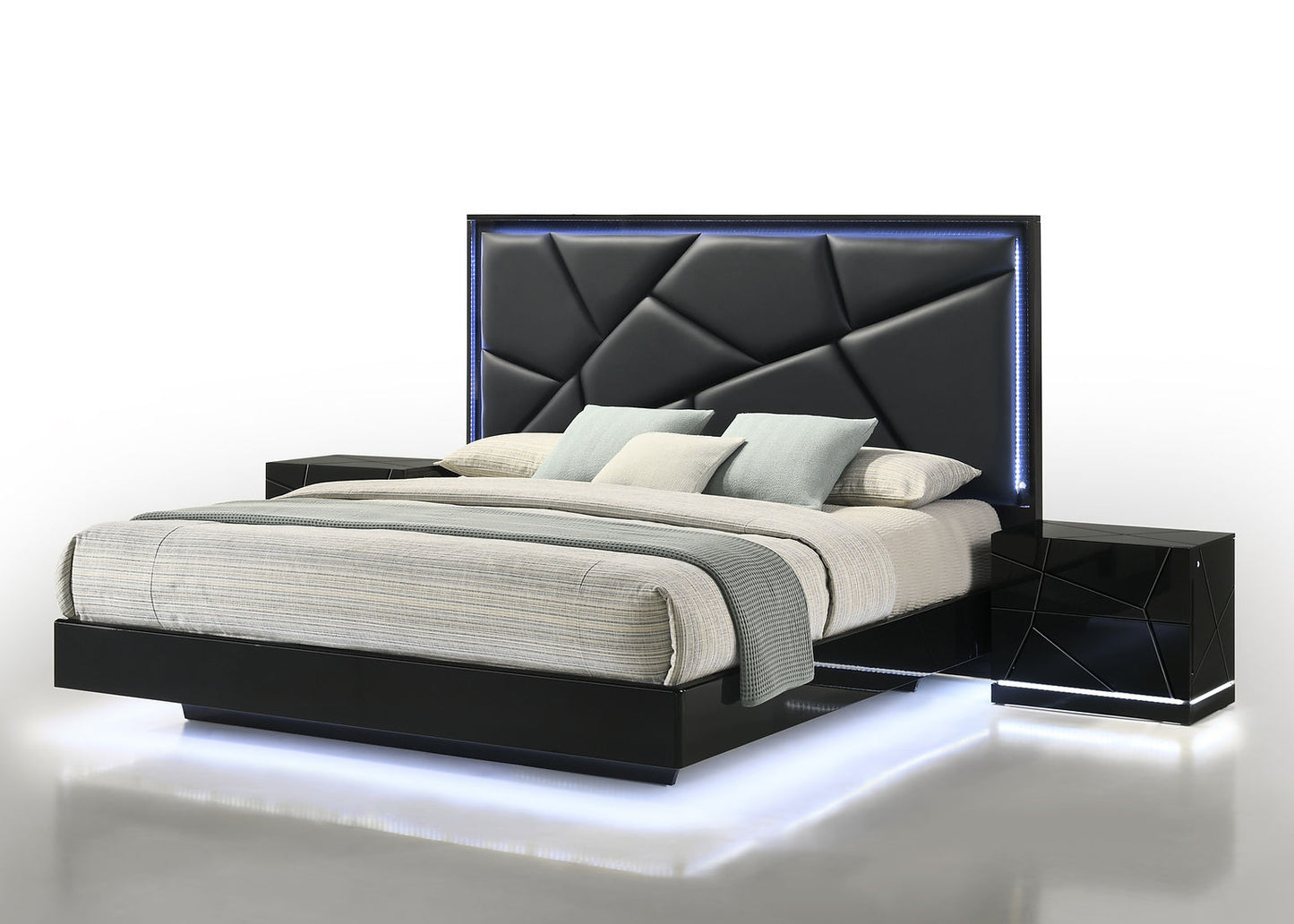 Naomi Black LED Bedroom Set B87