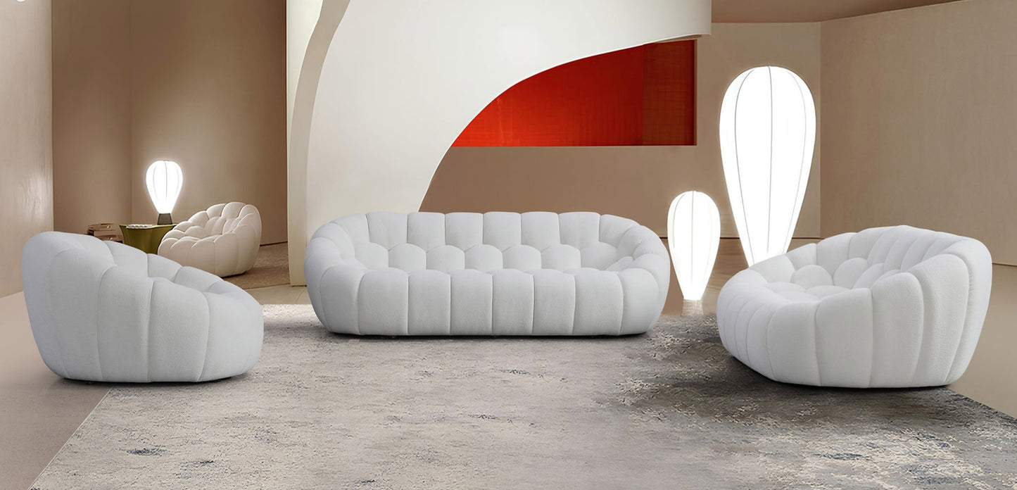 Bubbles White Teddy Sofa and Loveseat MI-2126