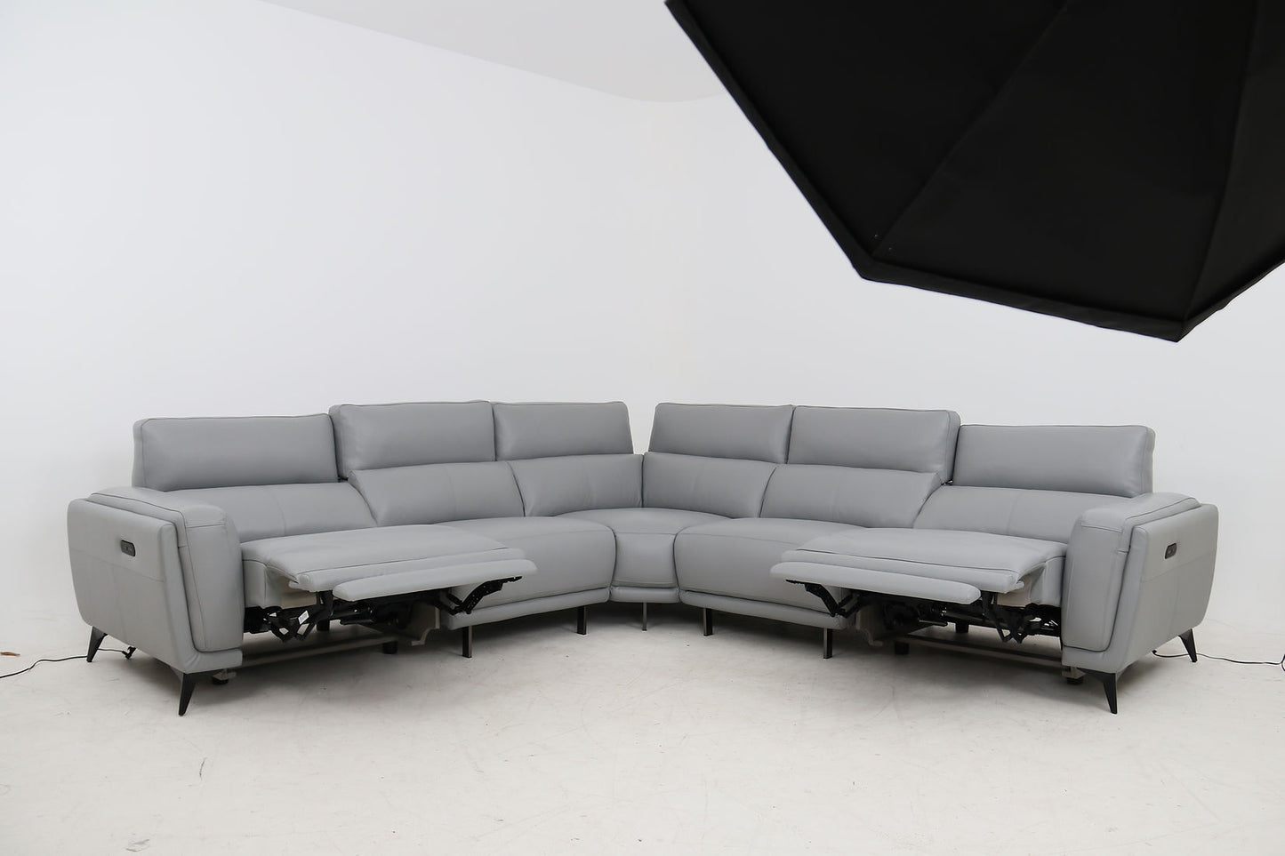 Lorenzo Grey 2-POWER Reclining Sectional MI-2311