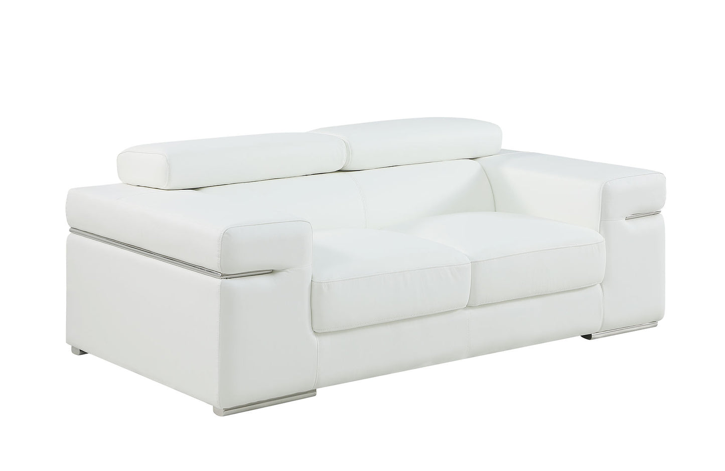 Soho White LEATHER MATCH Sofa and Loveseat S8020