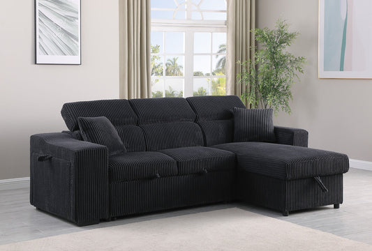 Bonaterra Black Reversible Sectional Pull-Out Bed S8977