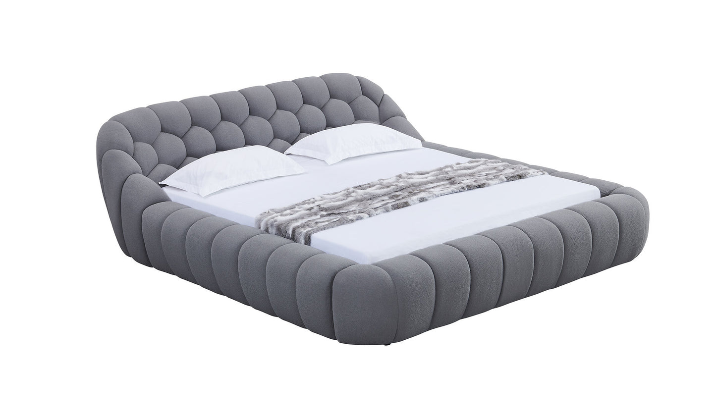 Bubbles Teddy Grey King Platform Bed B127