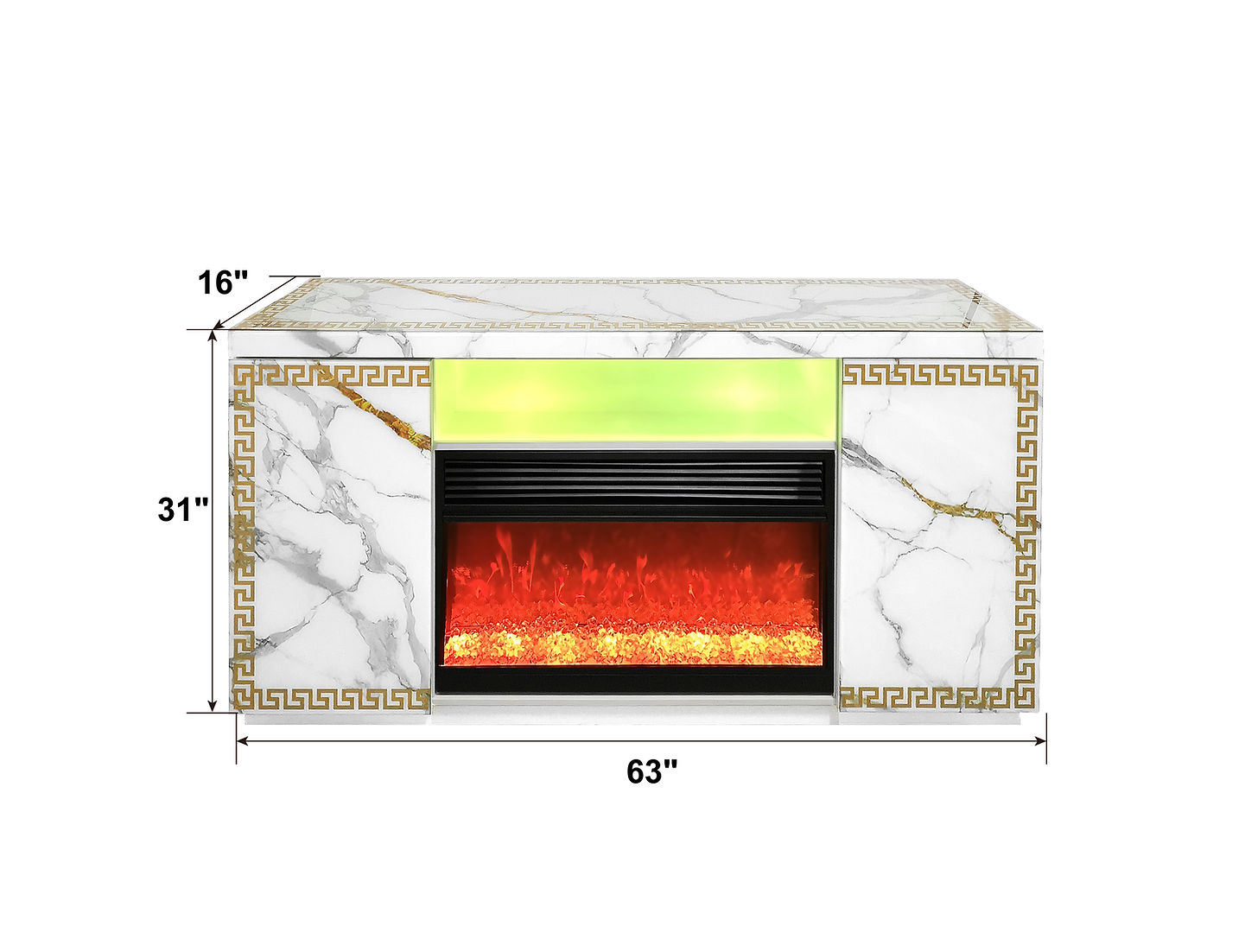 A-F04 Versa White LED/BLUETOOTH Fireplace TV Stand