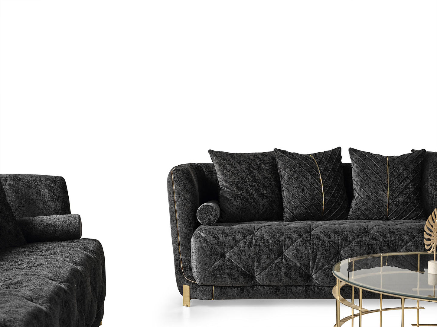 Elit Charcoal Sofa and Loveseat