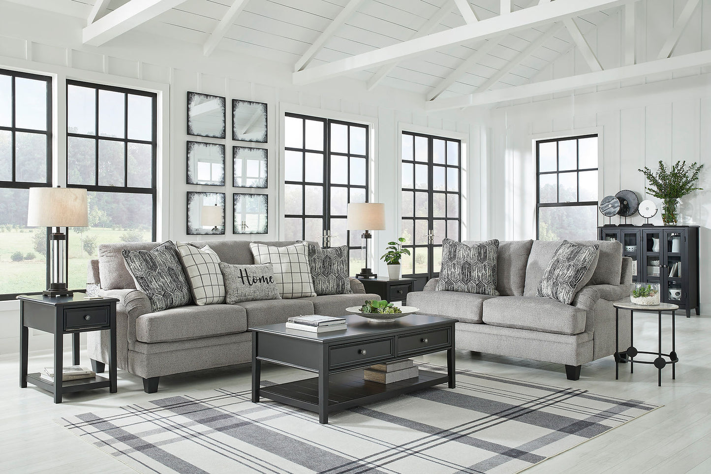 Davinca Charcoal Sofa and Loveseat 35204