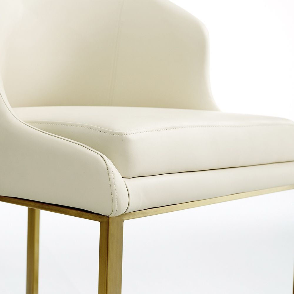 Arko Leather Beige/Gold Chair