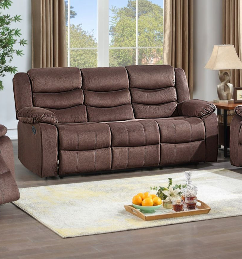 Miami Chocolate Microfiber 3pc Reclining Living Room Set S8383