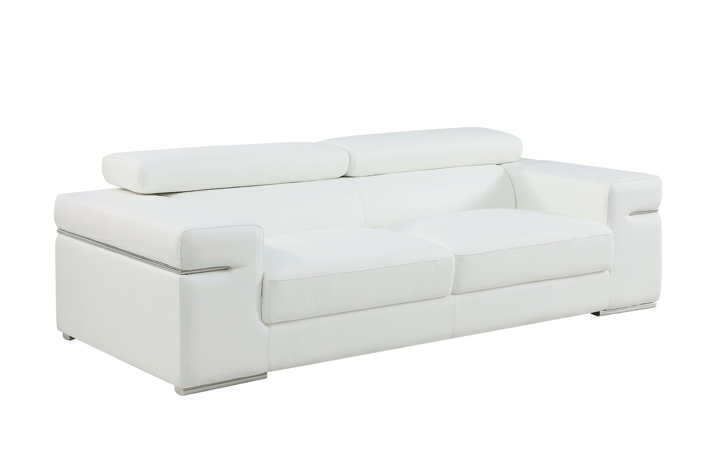 Soho White LEATHER MATCH Sofa and Loveseat S8020