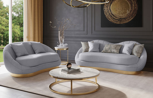 Olena Dove Grey Sofa and Loveseat  S4046