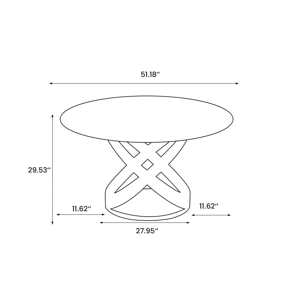 Sami 51" Glass Top Dining Table