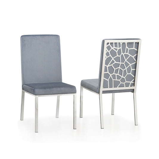 Mimi Grey Velvet/Chrome Chair D128