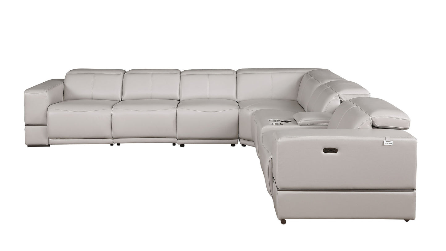 Franco Grey 7pc 3-POWER Reclining Sectional MI-1122