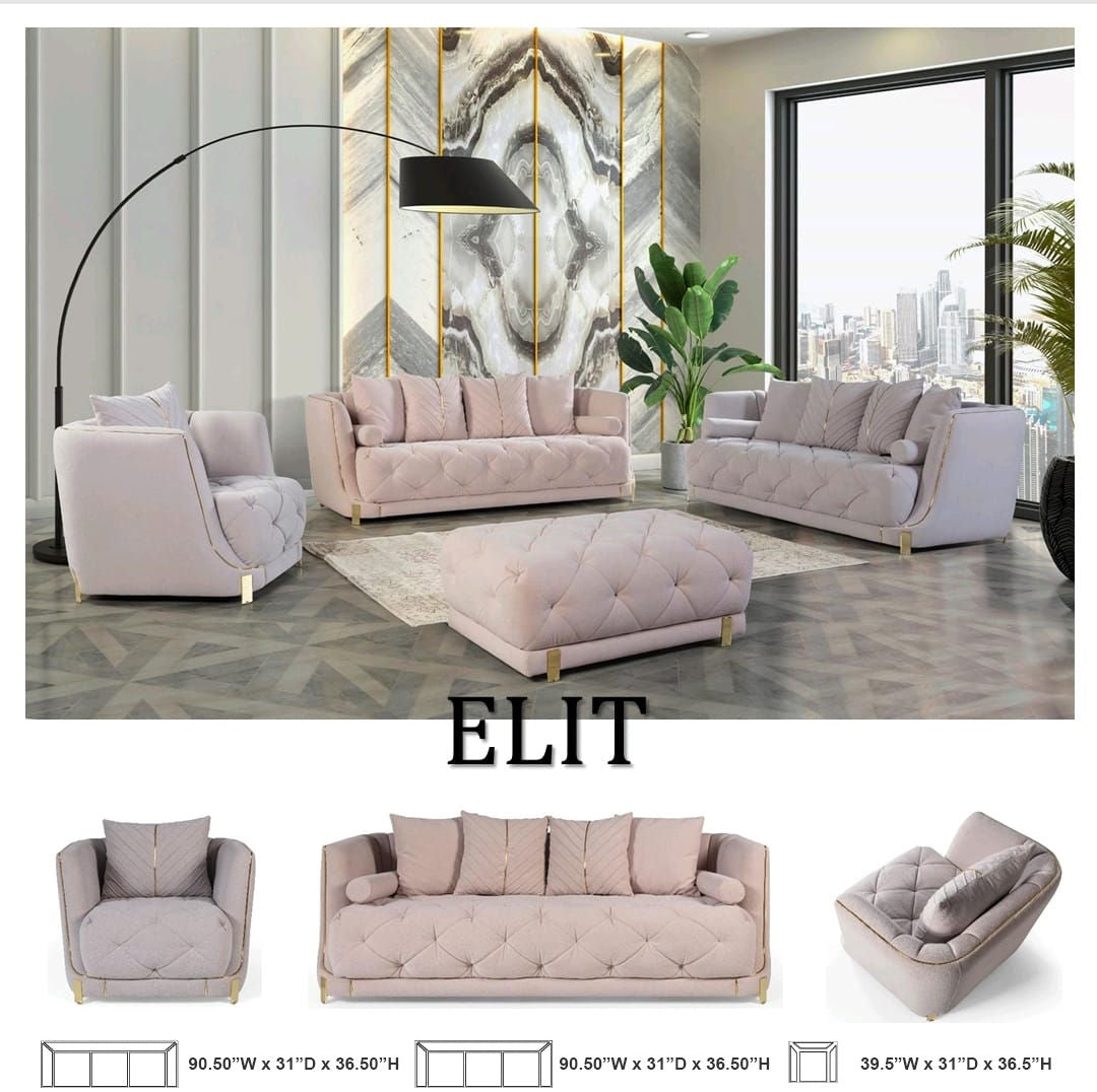 Elit Brown Sofa and Loveseat