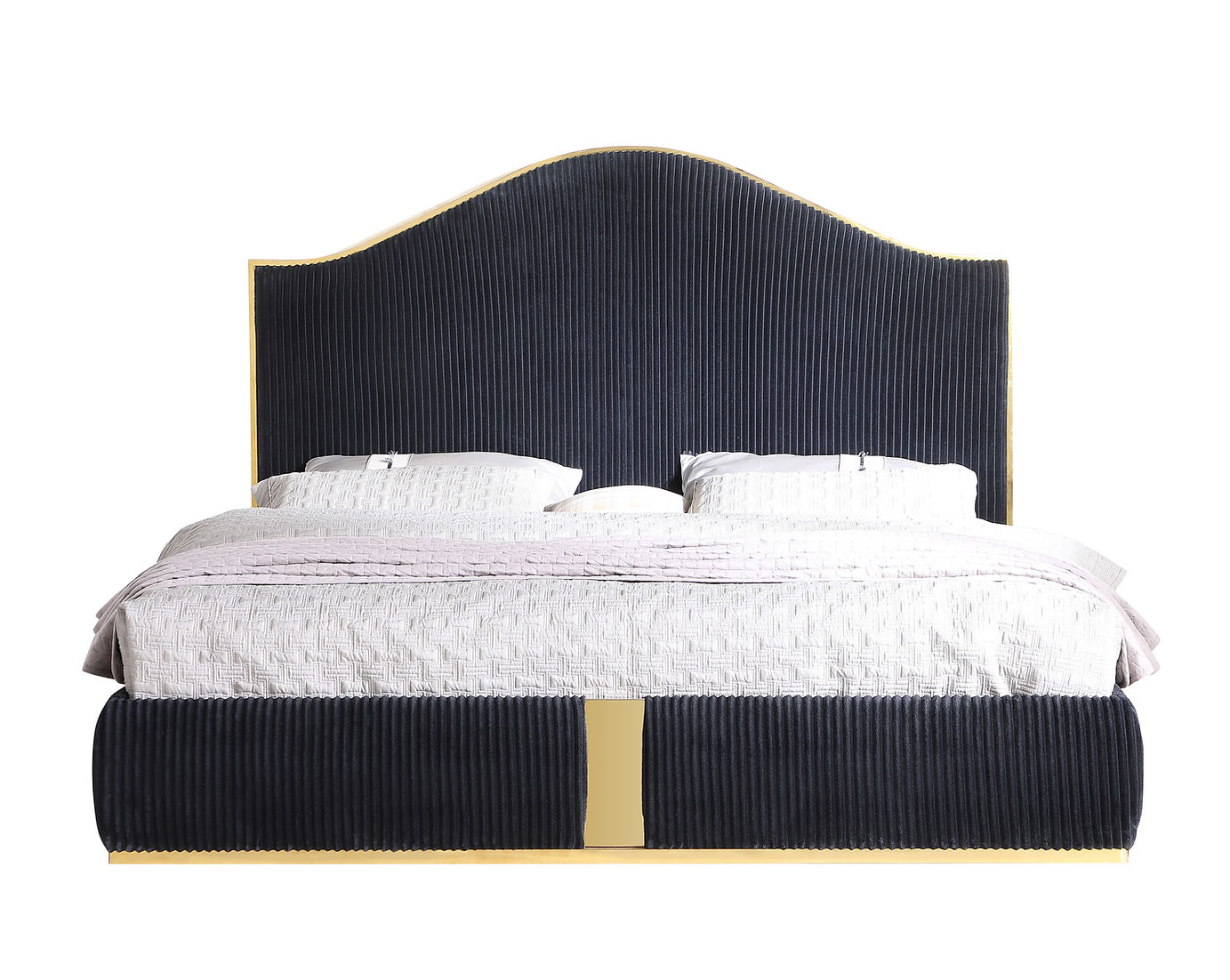 Lena Black Fabric King Platform Bed B908