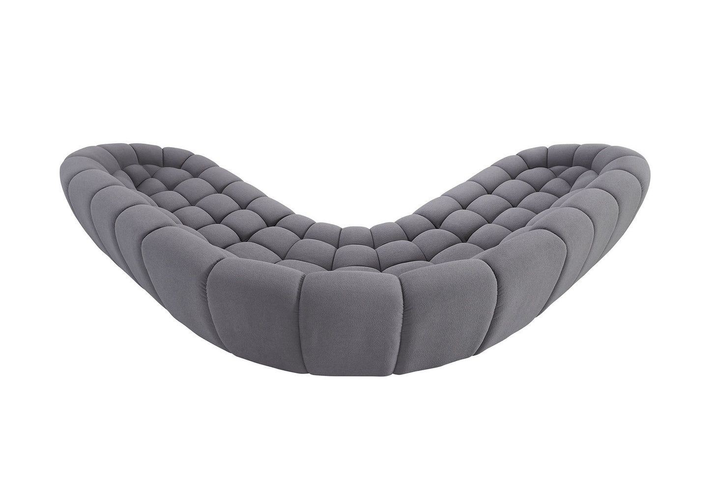 Bubbles Grey Teddy 124" OVERSIZE Sectional MI-2126