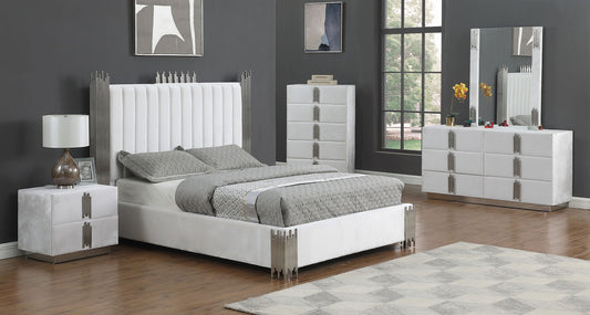 Token Silver/White Platform Bedroom Set B840