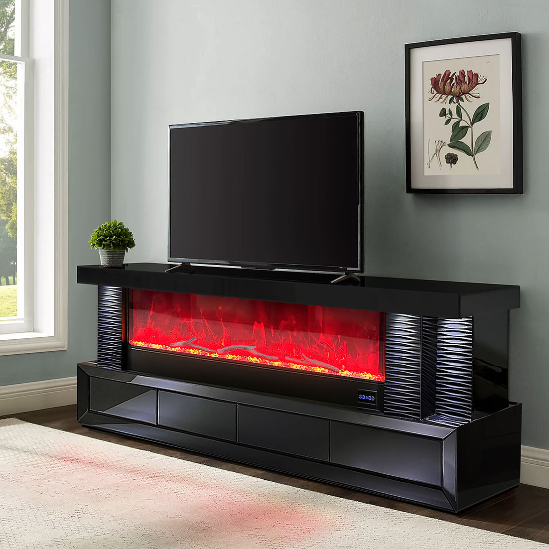 A-TV2 Havana LED/BLUETOOTH FIREPLACE TV STAND