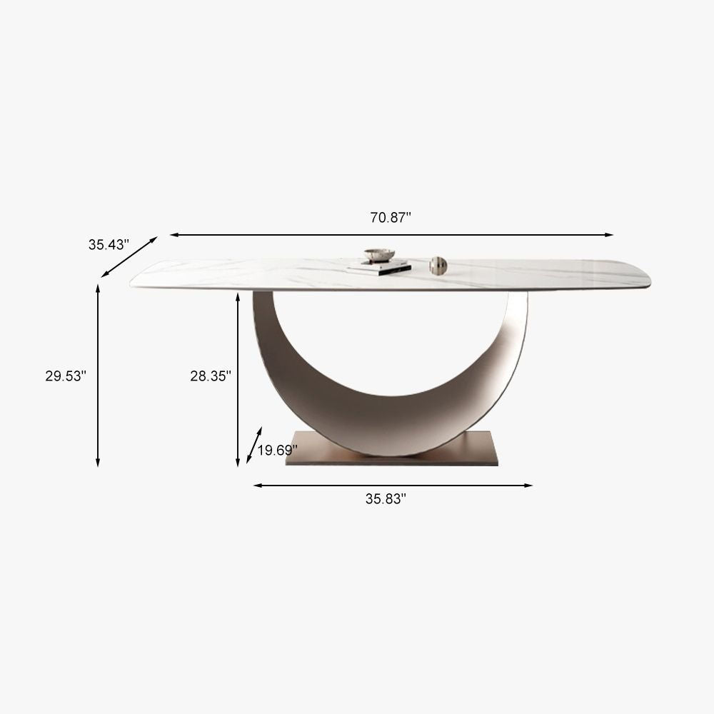 71" White Top Dining Table