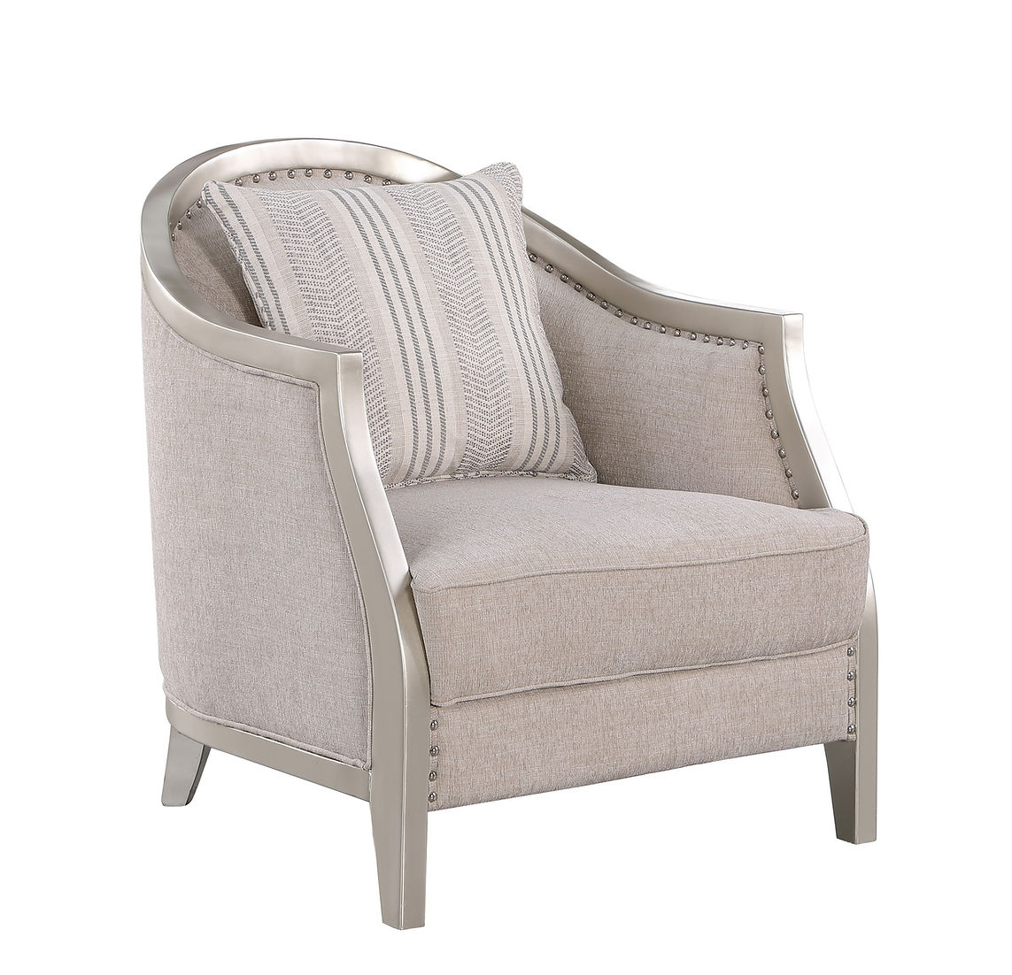 Bellisimo Light Grey Velvet Sofa, Loveseat and Chair S6226