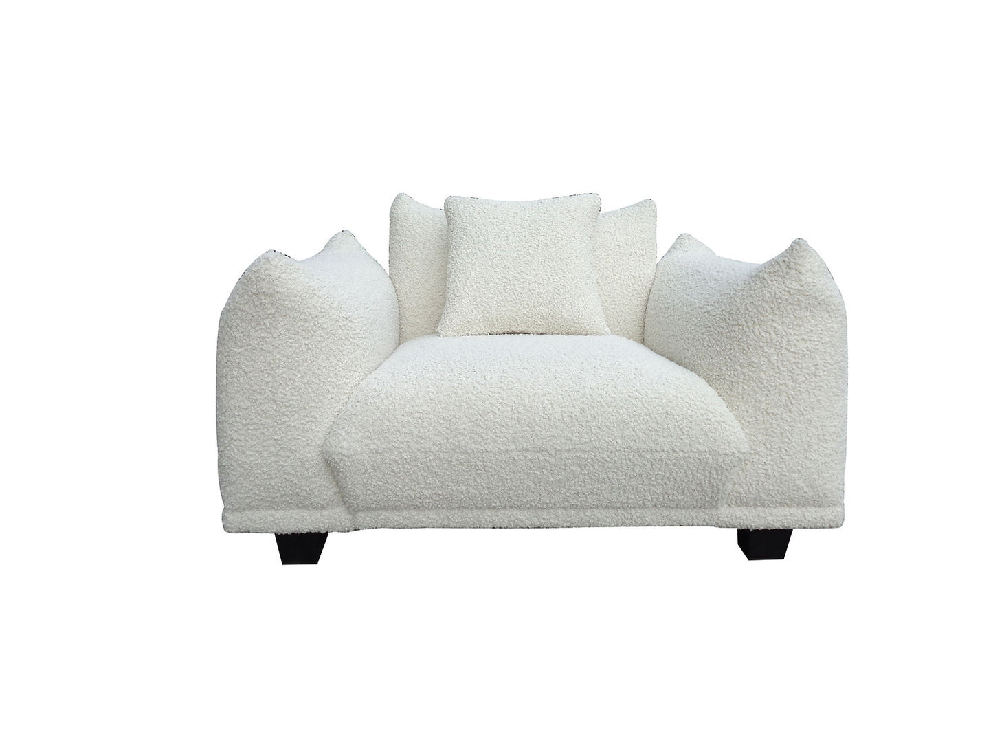 Homey White Fabric OVERSIZED Sofa & Chair S3131