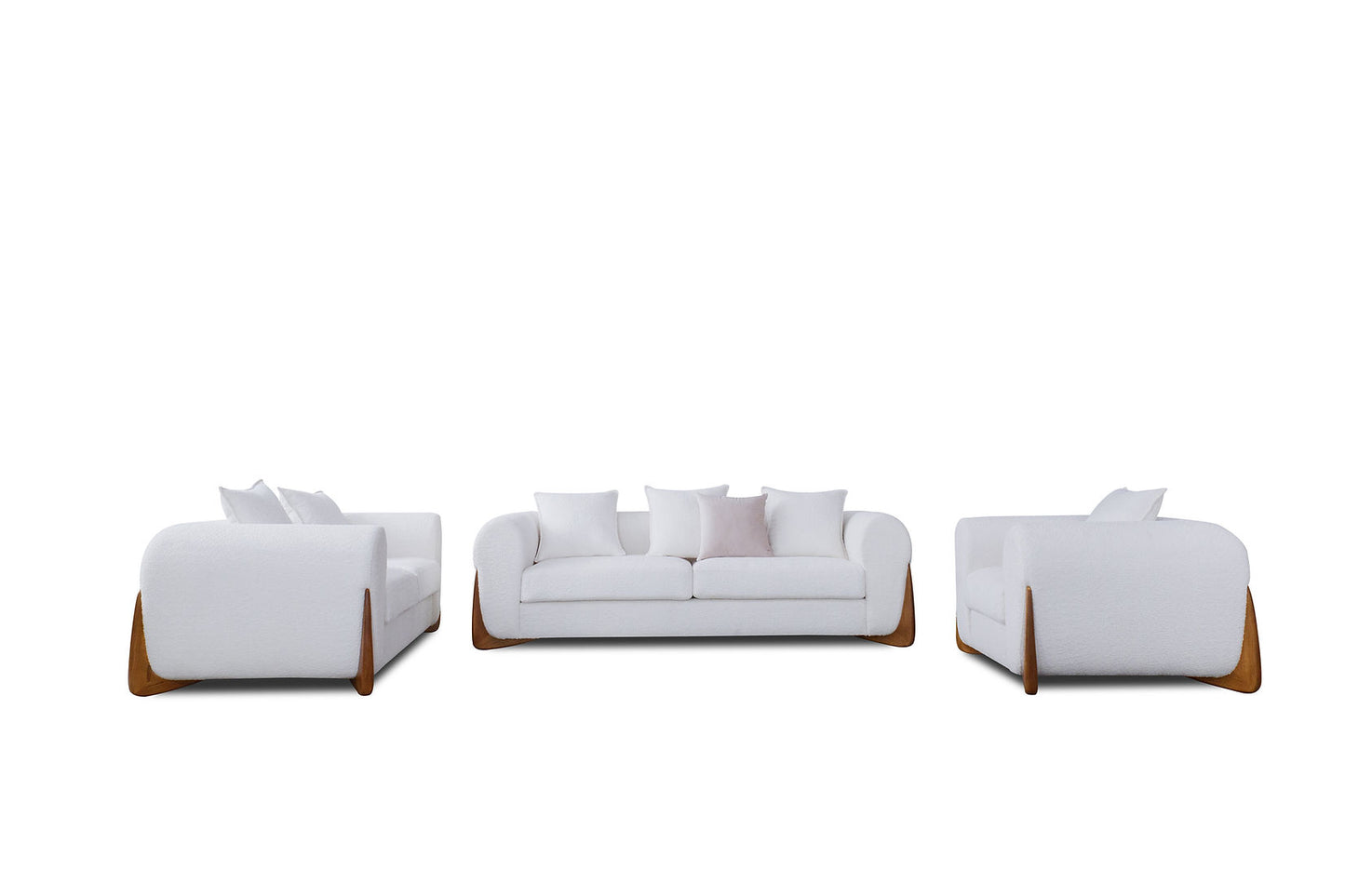 Stylus Ivory Fabric Sofa and Loveseat S4045