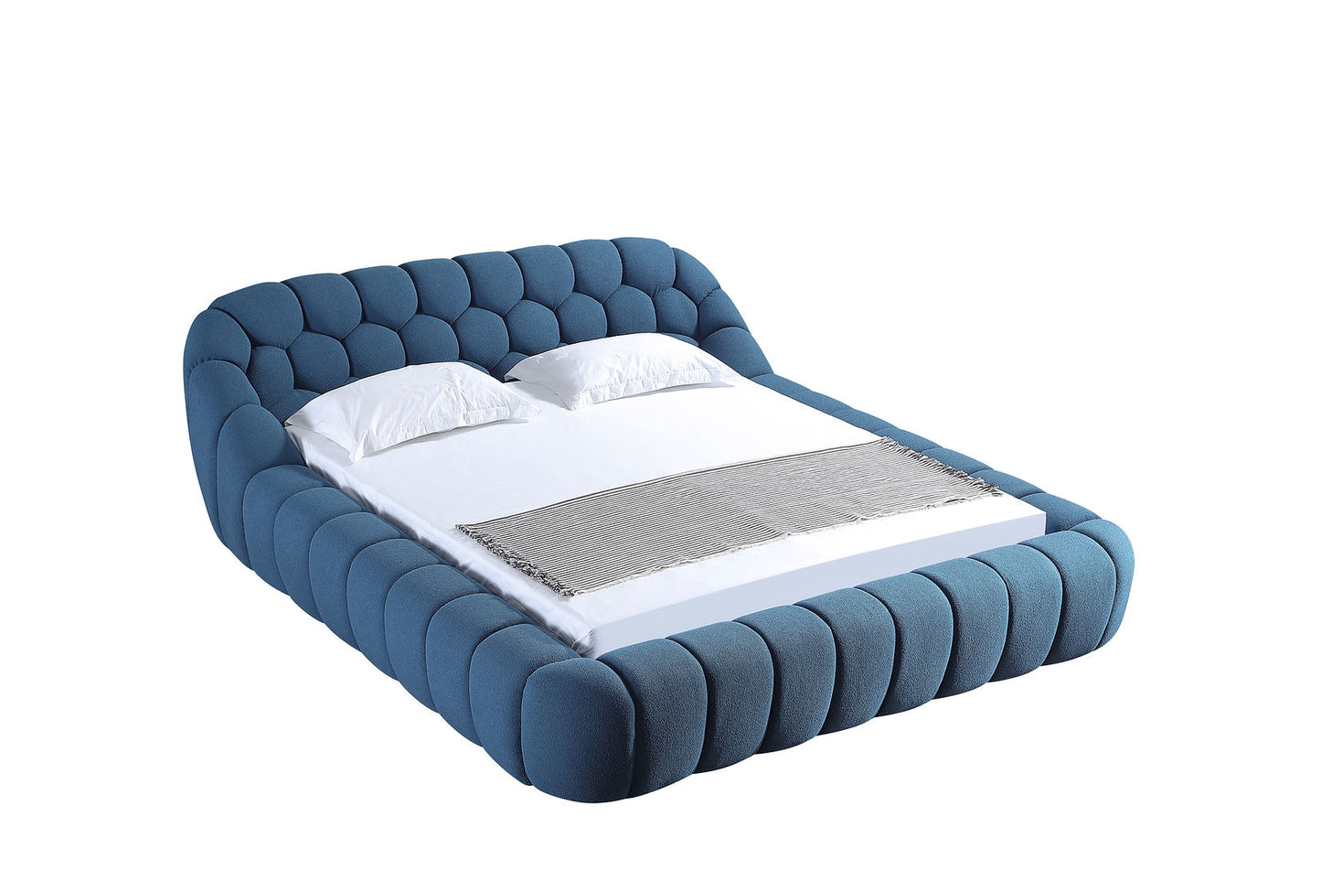 Bubbles Blue Teddy Queen Platform Bed B127