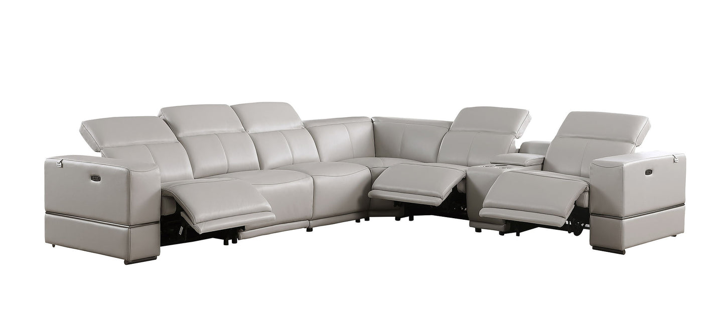 Franco Grey 7pc 3-POWER Reclining Sectional MI-1122