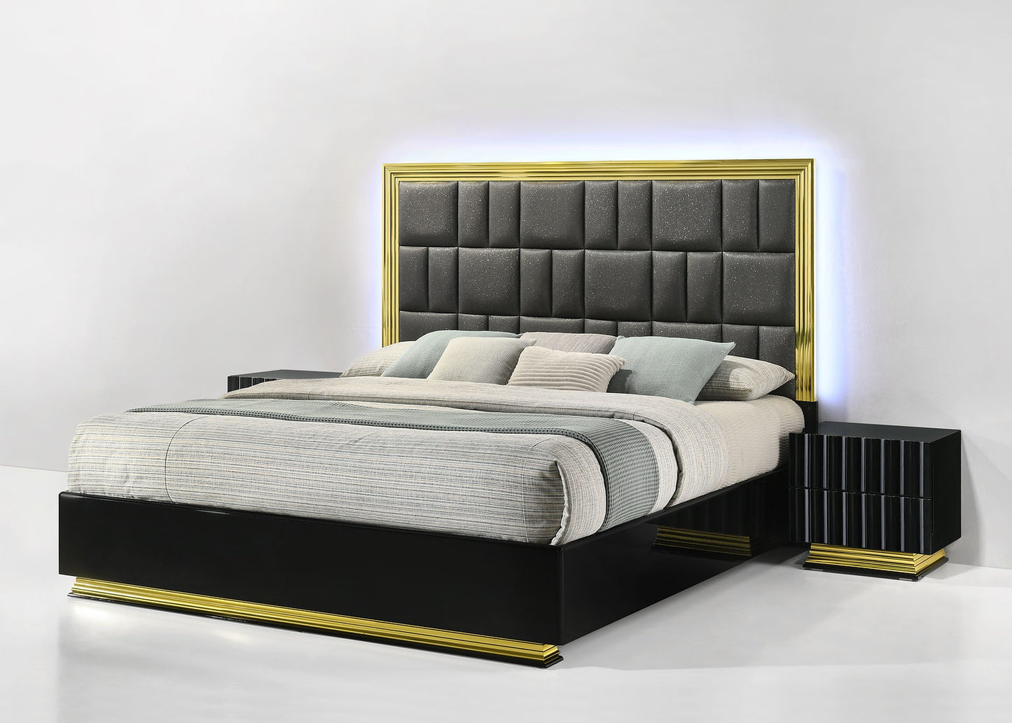 Nina Black  Platform LED Bedroom Set B84