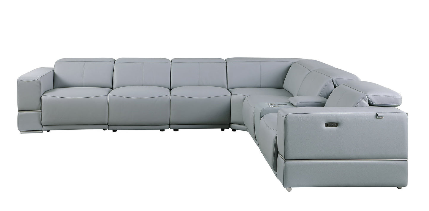 Franco Blue  6pc 2-POWER Reclining Sectional MI-1122