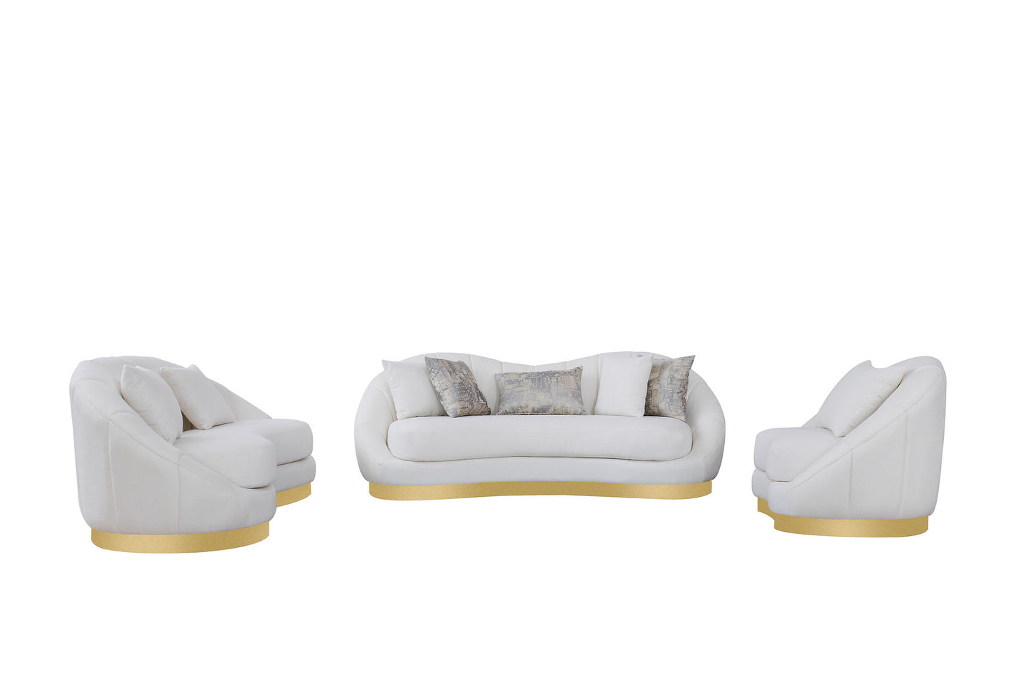 Olena Ivory Sofa and Loveseat  S4046