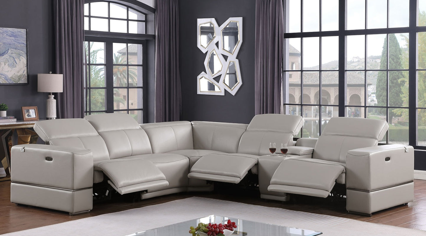 Franco Grey 6pc 2-POWER Reclining Sectional MI-1122