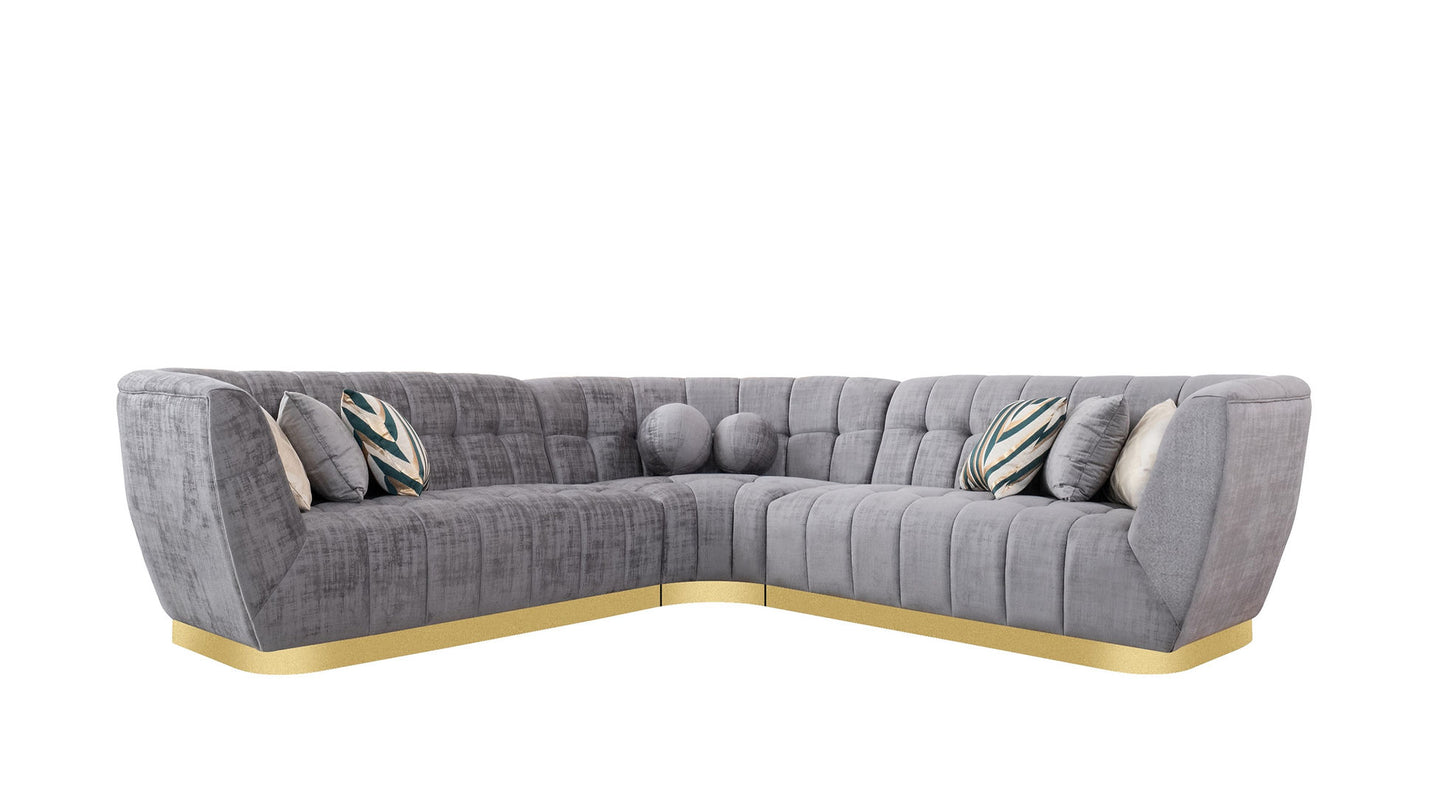 Rosa Grey Premium Fabric Sectional S2030