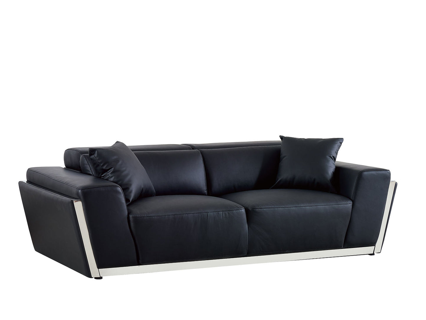 Domo Black TOP GRAIN LEATHER Sofa and Loveseat MI-8010