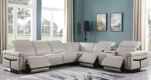 Lucca Grey 7pc 3-POWER Reclining Sectional MI-1110