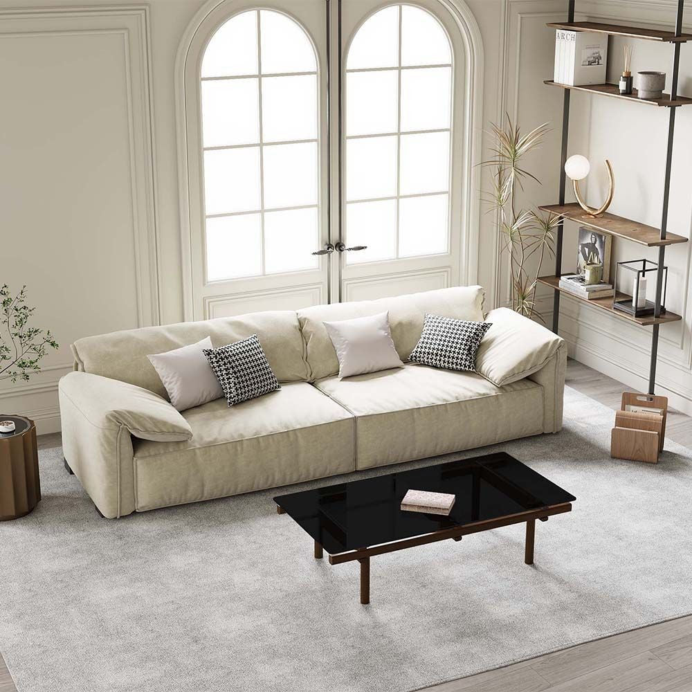 Jovi 110" Beige Fabric Sofa