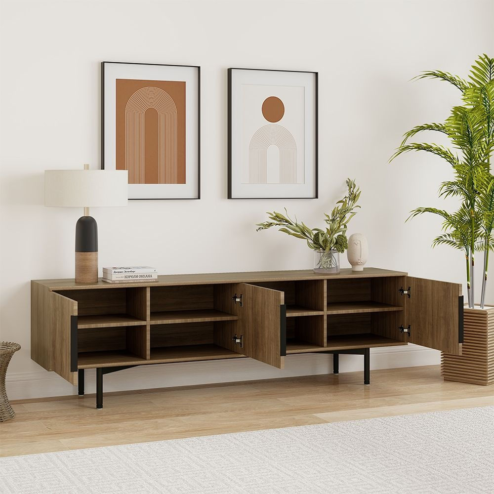 Boris Dark Wood 79" TV Stand