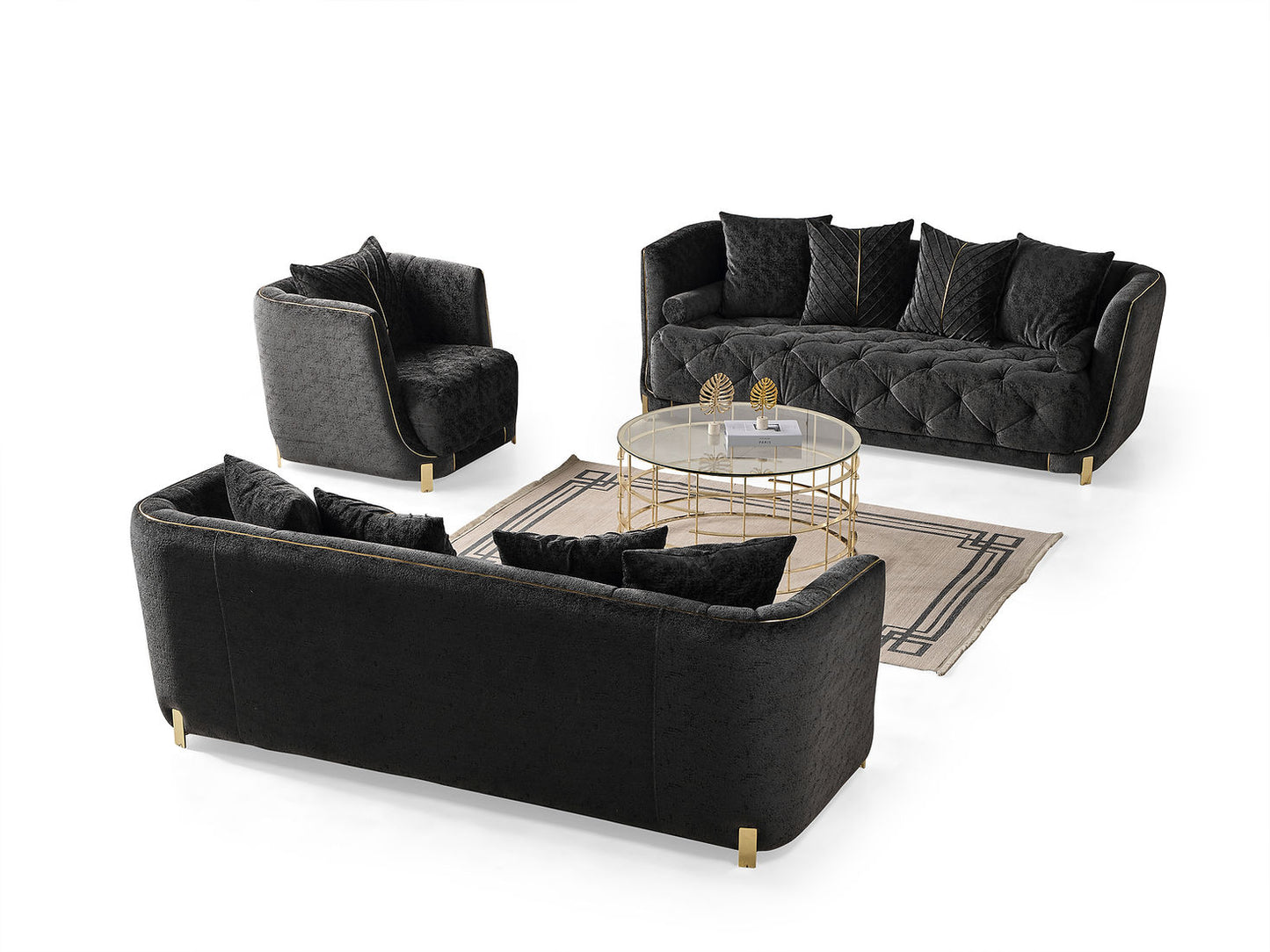 Elit Charcoal Sofa and Loveseat