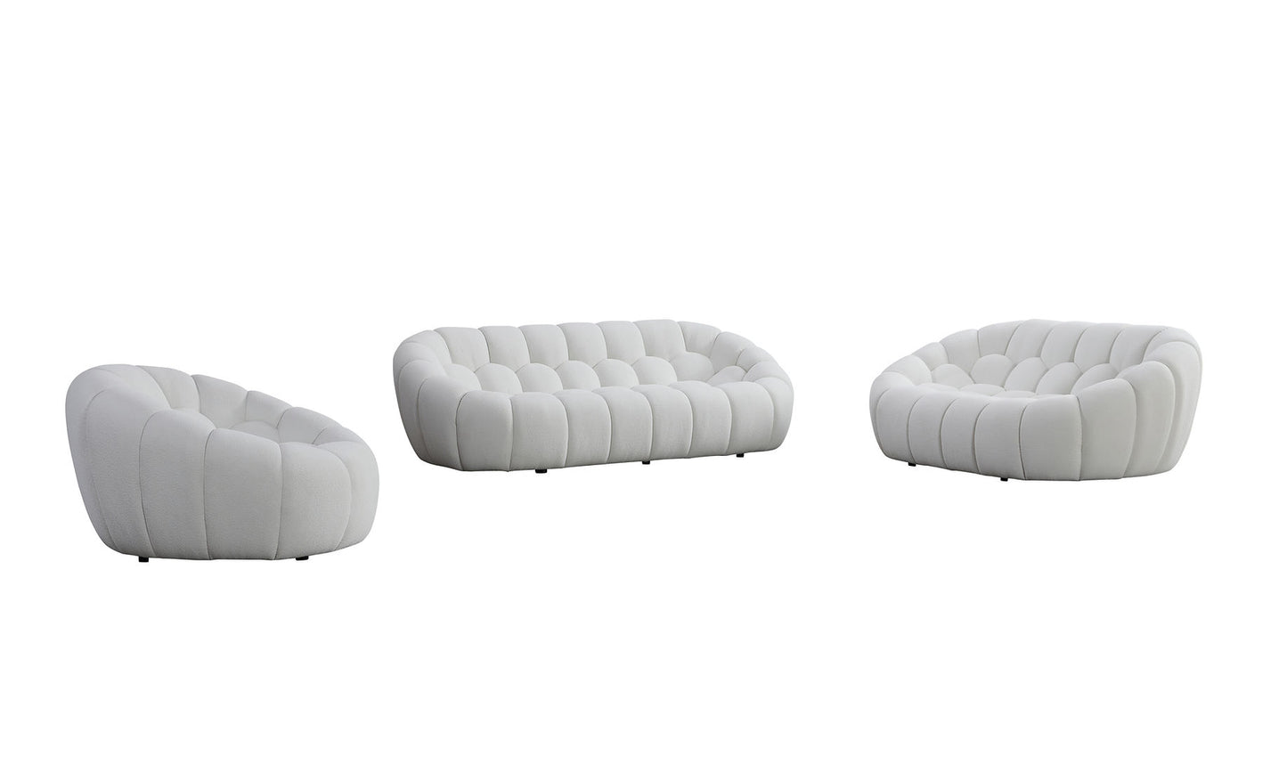 Bubbles White Teddy Sofa and Loveseat MI-2126