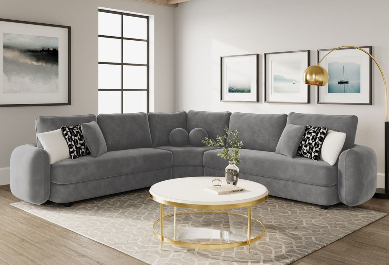 Cielo Grey Fabric Sectional S2040