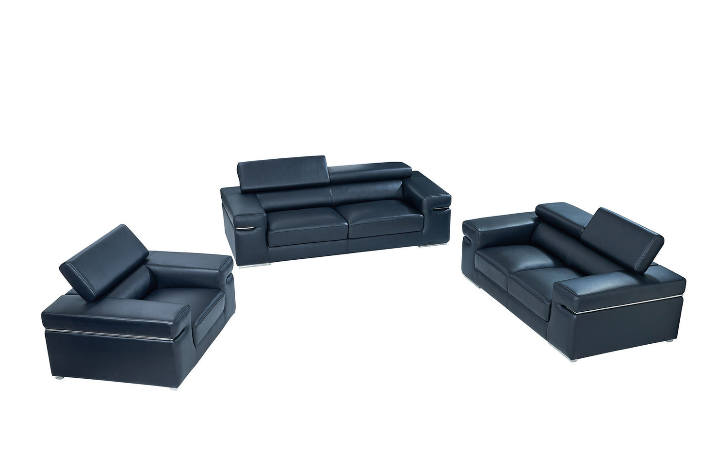 Soho Black LEATHER MATCH Sofa and Loveseat S8020