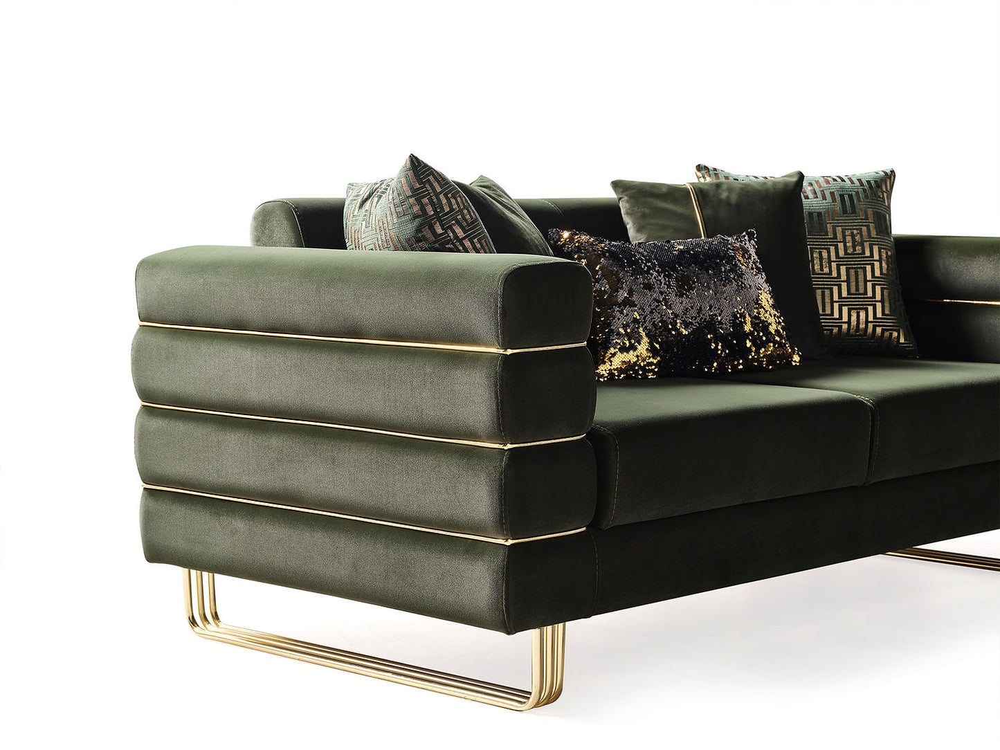 Luma Emerald Velvet Sofa and Loveseat