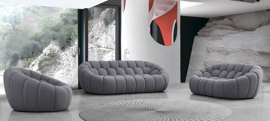 Bubbles Grey Teddy Sofa and Loveseat MI-2126