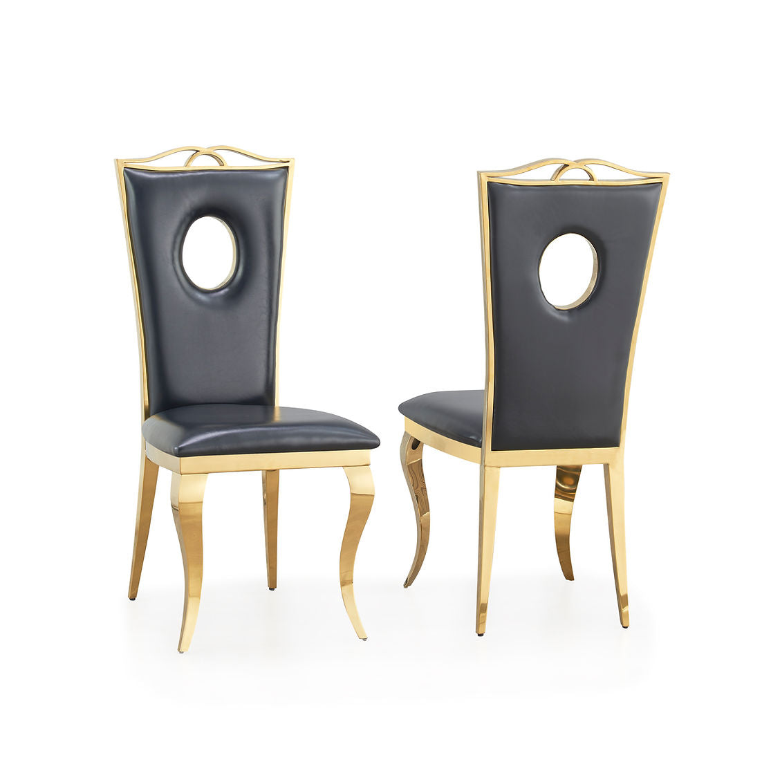 Santiago PU Black/Gold Chair D830