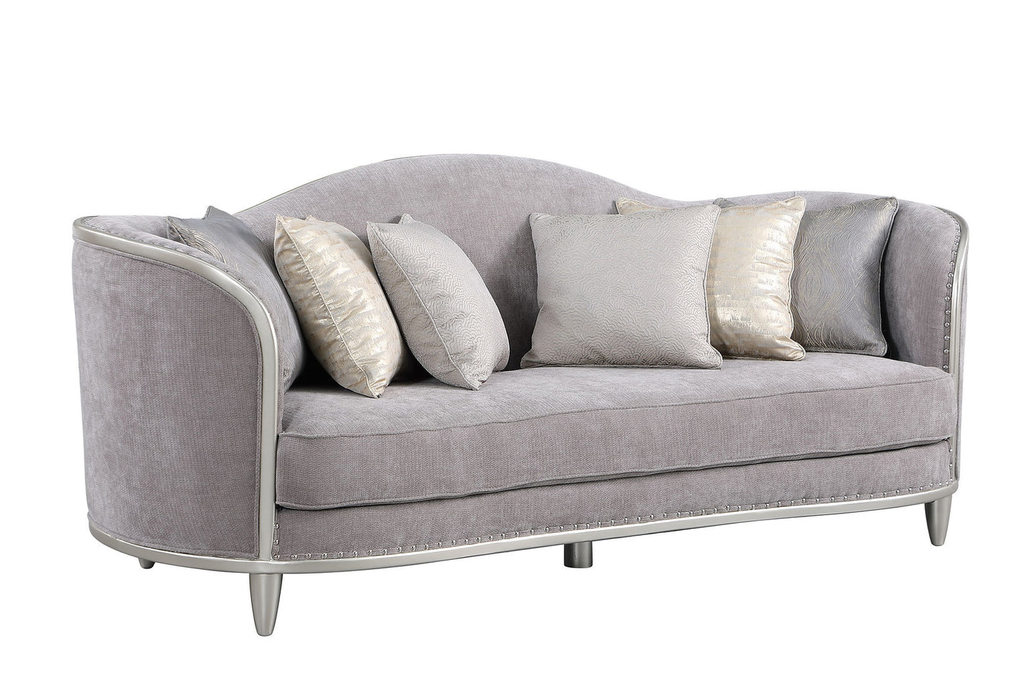 Bellisimo Grey Velvet Sofa, Loveseat and Chair S6226