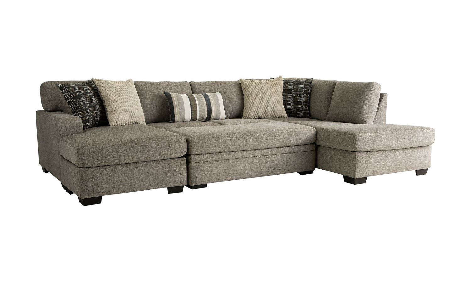 Bri Pewter Sectional with Ottoman S1674