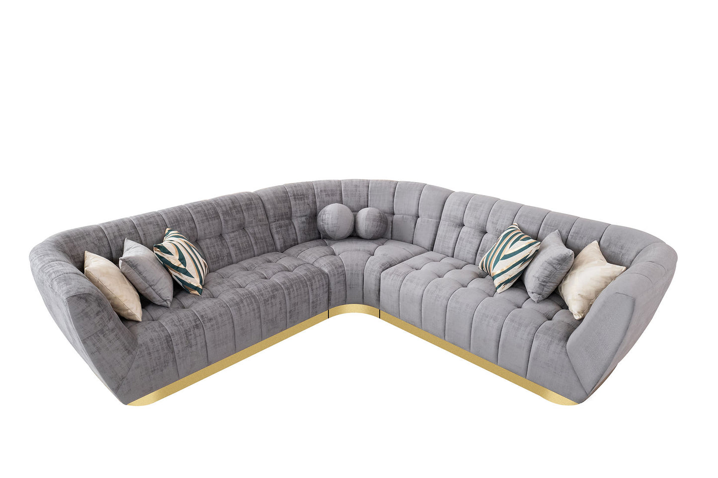 Rosa Grey Premium Fabric Sectional S2030