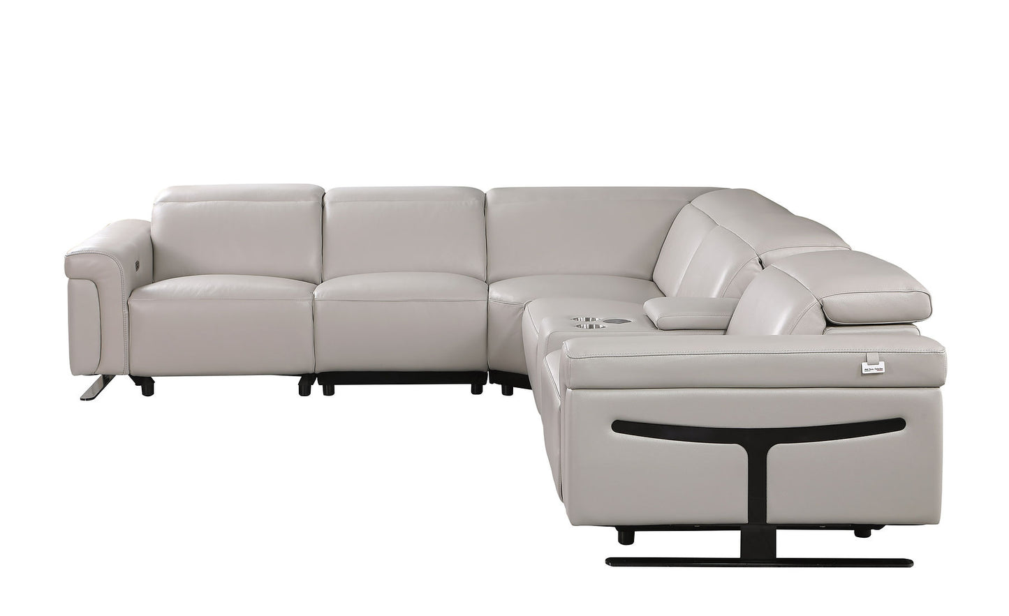 Lucca Grey 6pc 2-POWER Reclining Sectional MI-1110