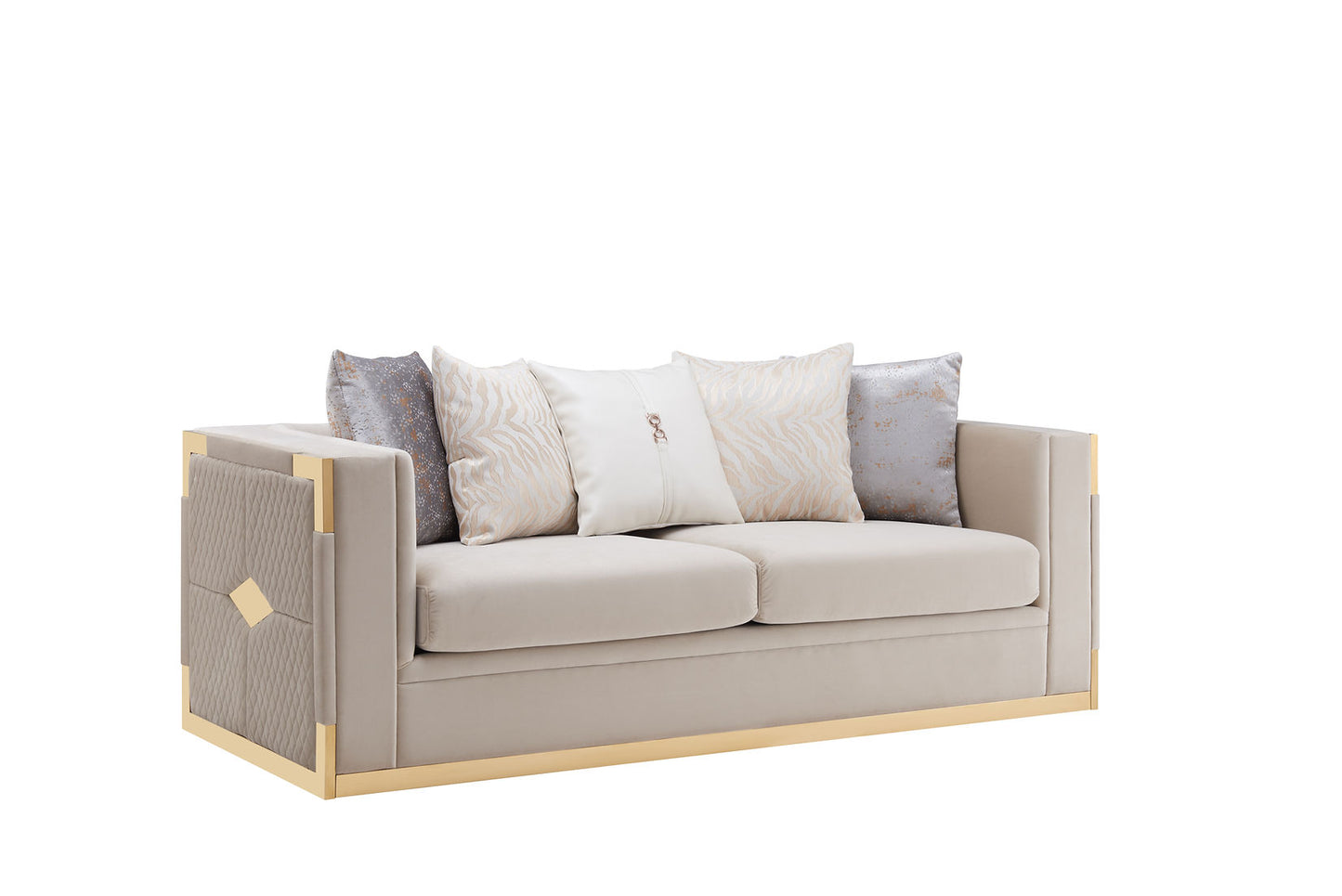 Juliet Cream Sofa and Loveseat S3040