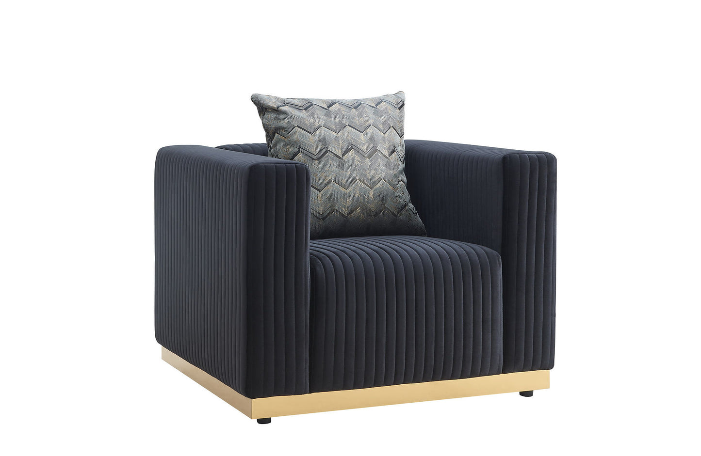 Alisha Black Velvet Sofa and Loveseat S3168